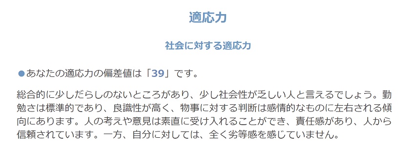 Big5-Basic診断結果 社会適応力