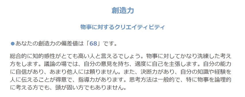 Big5-Basic診断結果 創造力